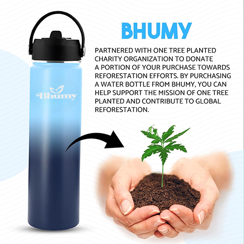 Bhumy Stainless Steel Water Bottles β 24oz Double Wall Stainless Steel Insulated Water Bottle β Water Bottle with Straw and 2 Lids β Leakproof Sports Water Bottle Water for Gym, Office, Travel (MIX COLOR)