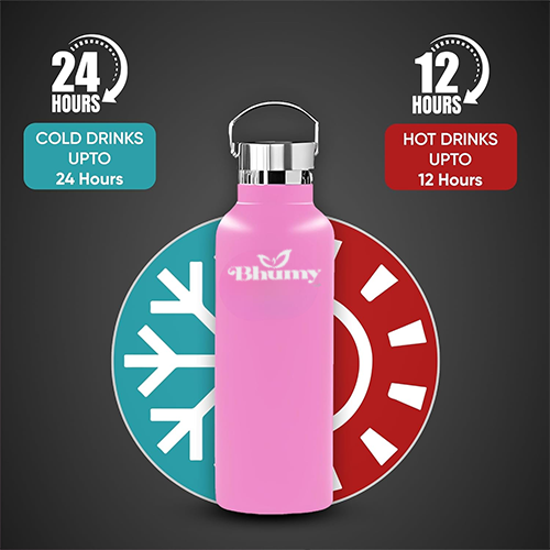 Bhumy Stainless Steel Water Bottles β 22oz Double Wall Stainless Steel Insulated Water Bottle β Water Bottle with Straw and 2 Lids β Leakproof Sports Water Bottle Water for Gym, Office, Travel (DARK PINK)